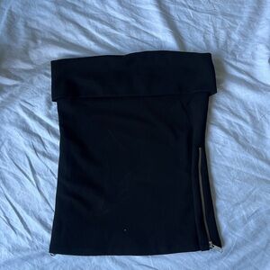 Elegant Black Strapless Women's Blouse